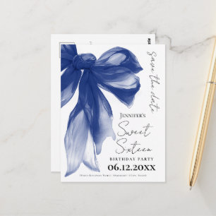 Cartão Postal Marinha Arco Coquette Sweet 16 Salve a Data 