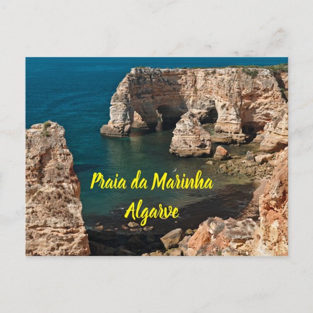 Cartão Postal Marinha Beach em Lagoa, Algarve. Portugal (Frente)