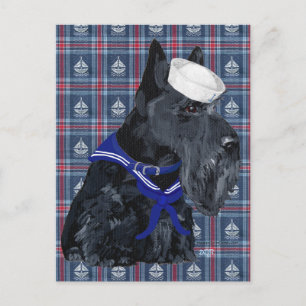 Cartão Postal Marinheiro do Terrier Escocês