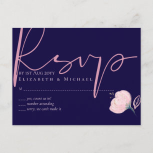 Cartão Postal Marinho Azul Blush Cor-de-rosa-rosa Orçamento de C