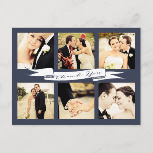 Cartão Postal Marinho Casamento Obrigado Escrever Foto Da Tipogr