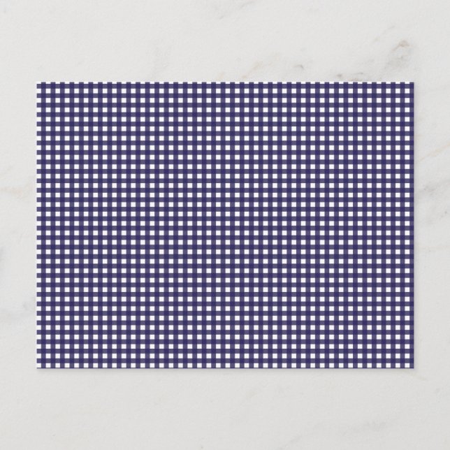 Cartão Postal Marinho e Gingham Branco (Frente)