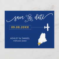 Marinho Maine Casamento Salve o Cartaz do Mapa de 