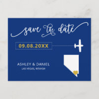 Marinho Nevada Wedding Save the Date Map Postcard