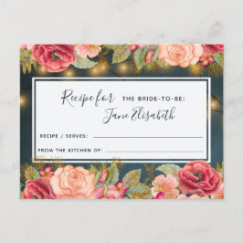 Cartão Postal Marinho rosa noiva romântica de ouro para ser cart