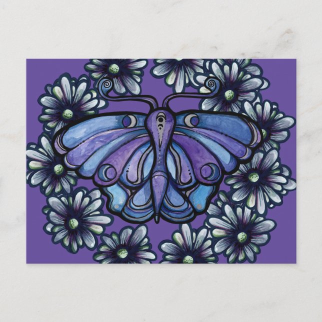 Cartão Postal Mariposa Luna Roxa MoonChild Mariposas da Lua      (Frente)