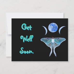 Cartão Postal Mariposa Luna Tripla Lua Logo Melhoras