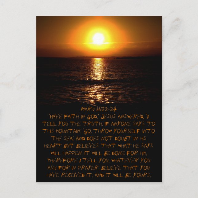 Cartão postal Mark 11:22-24 (Frente)