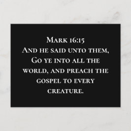 Cartão Postal Mark 16:15 Entre no mundo das Missões Cristãs