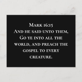 Cartão Postal Mark 16:15 Entre no mundo das Missões Cristãs
