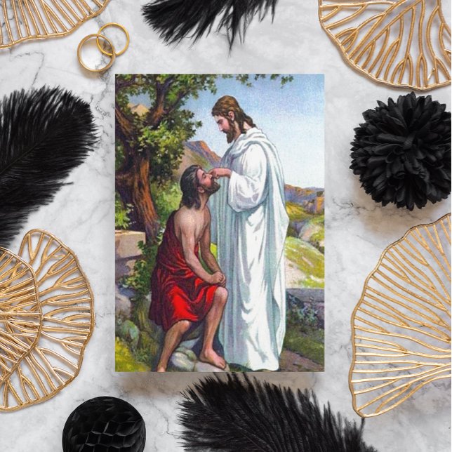 Cartão Postal Mark 8:22-26 Jesus cura um homem cego (Criador carregado)