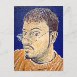 Cartão Postal Mark E Westerfield Autorretrato Laranja Branco Azu