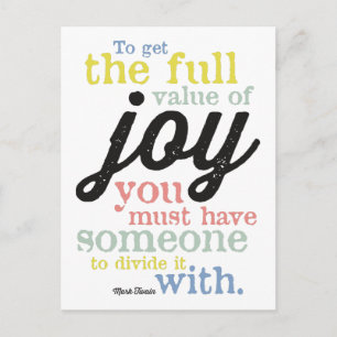 Cartão Postal Mark Twain - Alegria