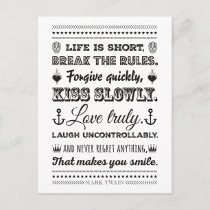 Cartão Postal Mark Twain - Quebre as Regras