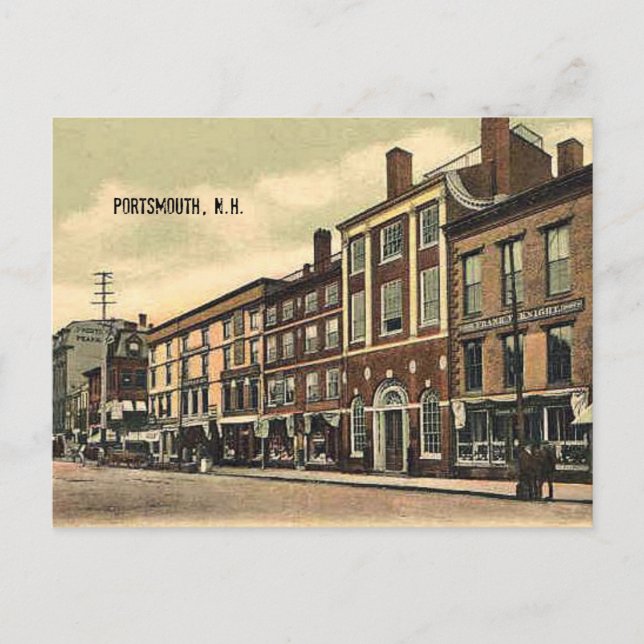 Cartão Postal Market Square, Portsmouth, NH, c1905 (Frente)