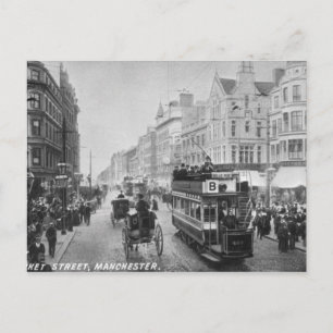 Cartão Postal Market Street, Manchester, 1910