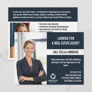 Cartão Postal Marketing de Agente Imobiliário PROMOÇÃO LOGO FOTO