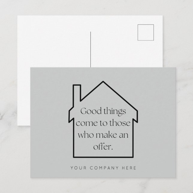 Cartão Postal Marketing de agricultura imobiliária (Frente/Verso)