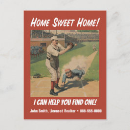 Cartão Postal Marketing Funny Retro Baseball Realator