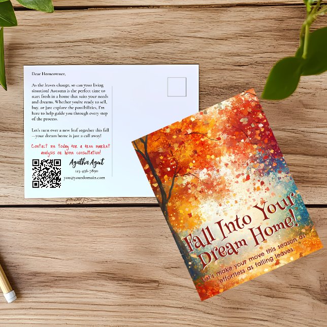 Cartão Postal Marketing Imobiliário de outono (Criador carregado)