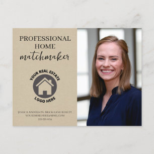 Cartão Postal Marketing imobiliário de papel moderno do Kraft Ad