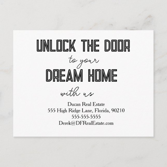 Cartão Postal marketing imobiliário de referência vender po (Frente)