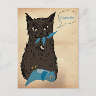 Cartão Postal Marley Fish Odeia Twitter