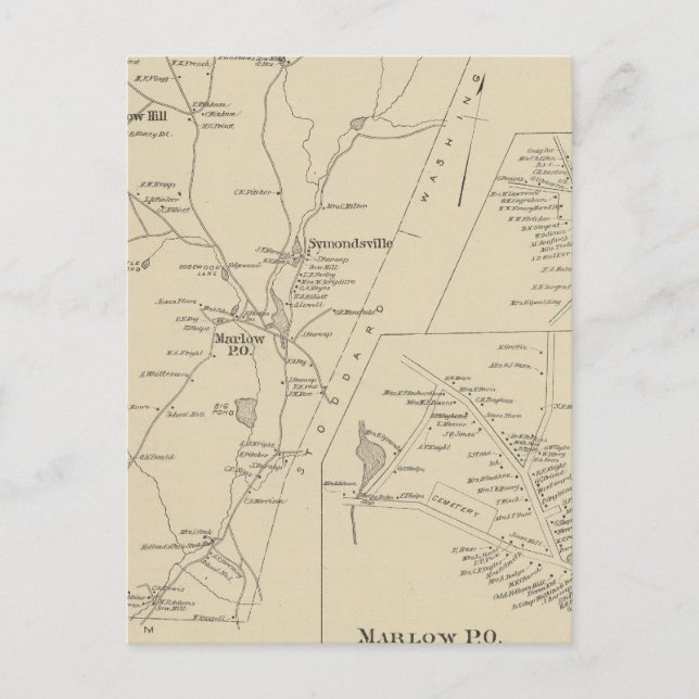 Cartão Postal Marlow, Cheshire Co (Frente)