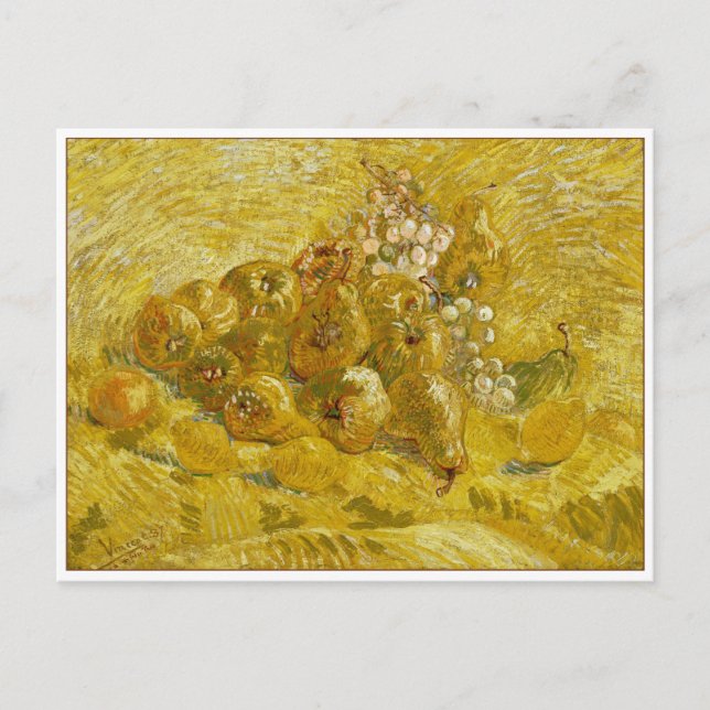 Cartão Postal Marmelos, limões, peras e uvas por Van Gogh (Frente)