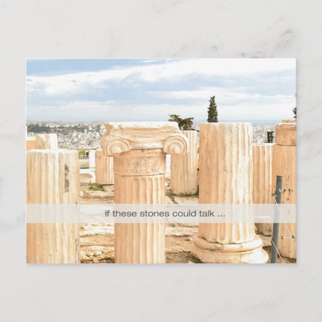 Cartão Postal Mármores Reunidos Cartões-postais na Acrópole (Frente)