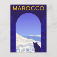 *~* Marocco Marrocos Cartão-postal Cat Windows Led