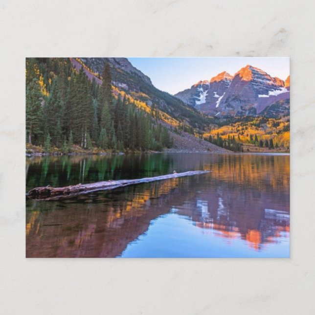 Cartão Postal Maroon Bells Alpen Glow (Frente)
