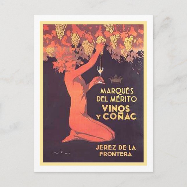 Cartão Postal Marques Del Merito Vinos y Conac (Frente)
