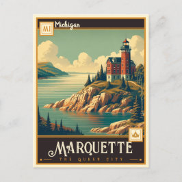 Cartão Postal Marquette, Michigan | Vintage