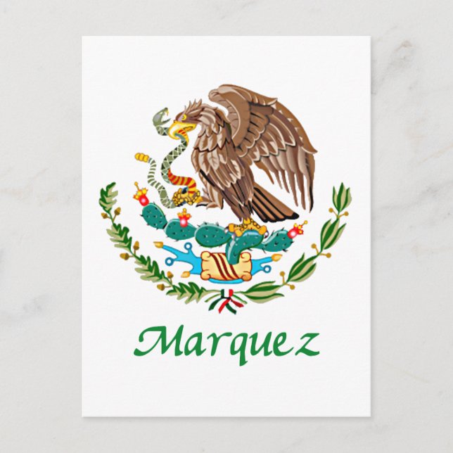 Cartão Postal Marquez mexicano - Selo Nacional (Frente)