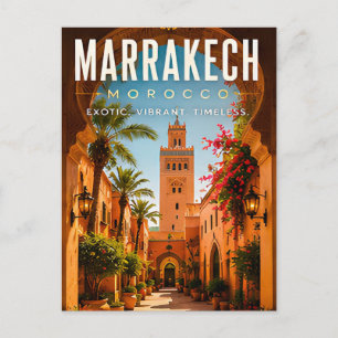 Cartão Postal 🌺 Marrakech Marrocos Decoração de Casa da Cidade