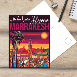 Cartão Postal Marrakech Marrocos Souvenir Viagem de Turismo