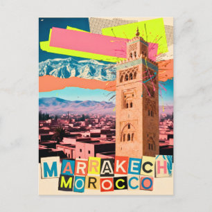 Cartão Postal Marrakech Marrocos Viagem Koutoubia Paisagem Urban