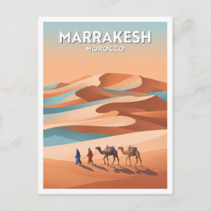 Cartão Postal Marrakesh — Caravana de Camelos em Erg Chebbi Marr
