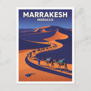 Cartão Postal Marrakesh — Caravana de Índigo e Areia Marrocos