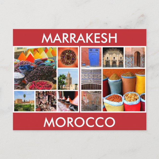 Cartão Postal marrakesh cenas de marrocos (Frente)