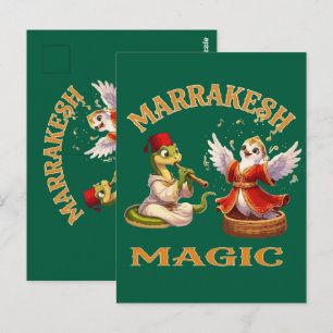 Cartão Postal Marrakesh Magia Encantador de Cobras Marroquino e