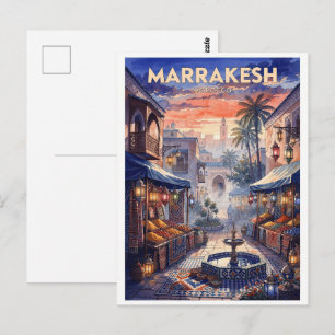 Cartão Postal Marrakesh Marrocos Viagem Vintage