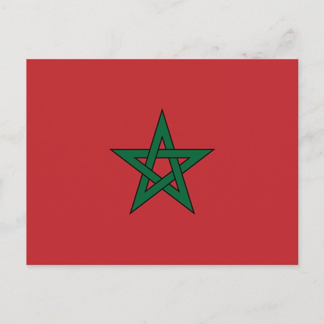 Cartão Postal Marrocos - Bandeira marroquina (Frente)