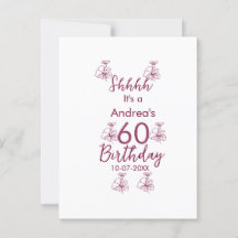 Marrom branco malva shhhh 60º aniversário nome flo