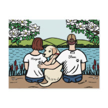 Marrom da família Labrador amarelo personalizado S