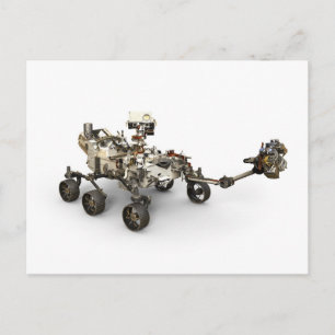 Cartão Postal Mars Perseverance Rover Em Fundo Branco.