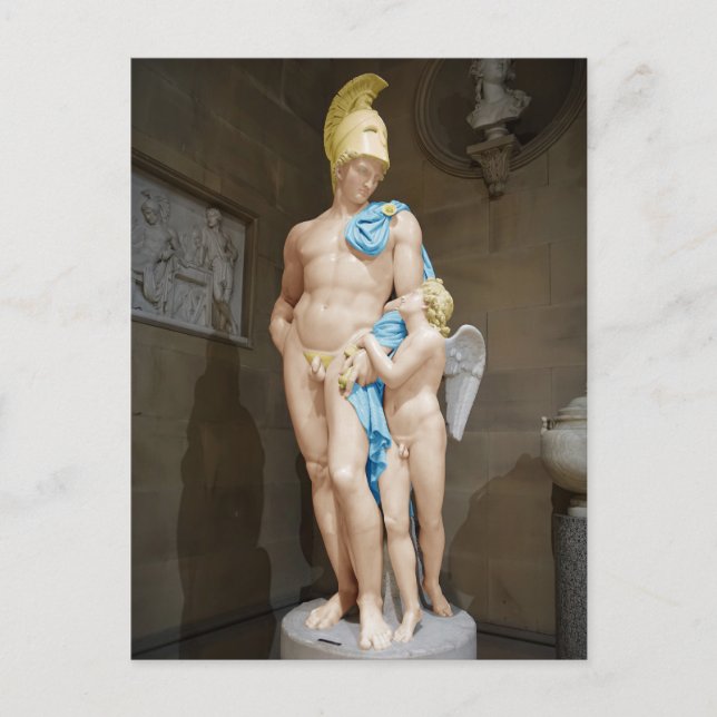 Cartão Postal MARS RESTRAÍDO POR CUPID 1825 John Gibson (Frente)