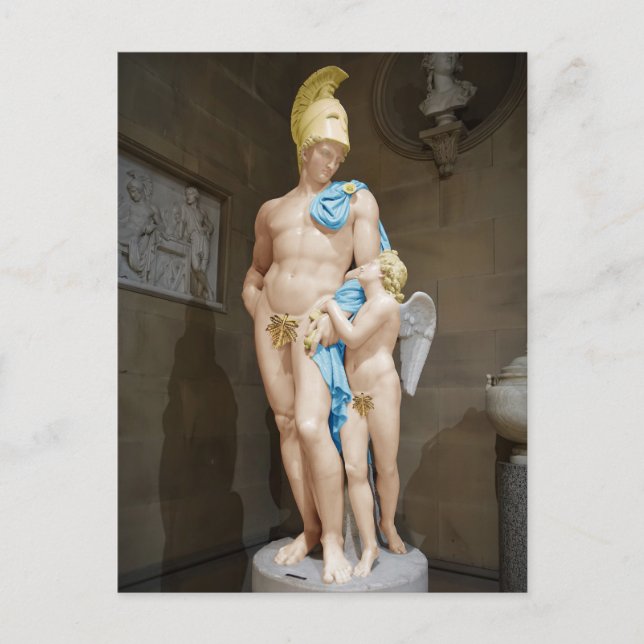 Cartão Postal MARS RESTRAÍDO POR CUPID 1825 John Gibson (Frente)