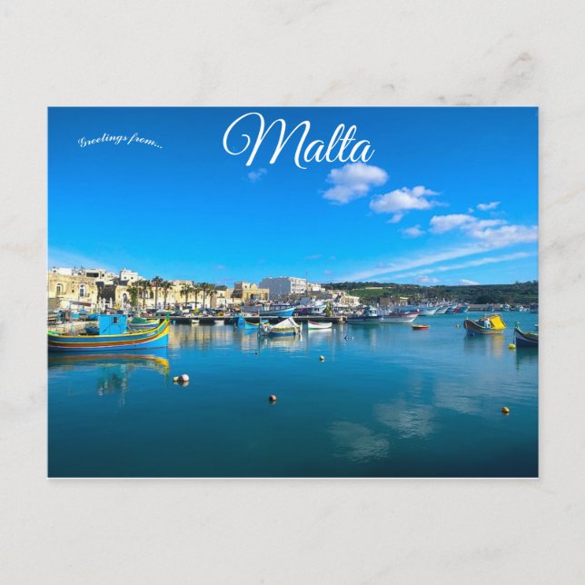 Cartão Postal Marsaxlokk Malta (Frente)
